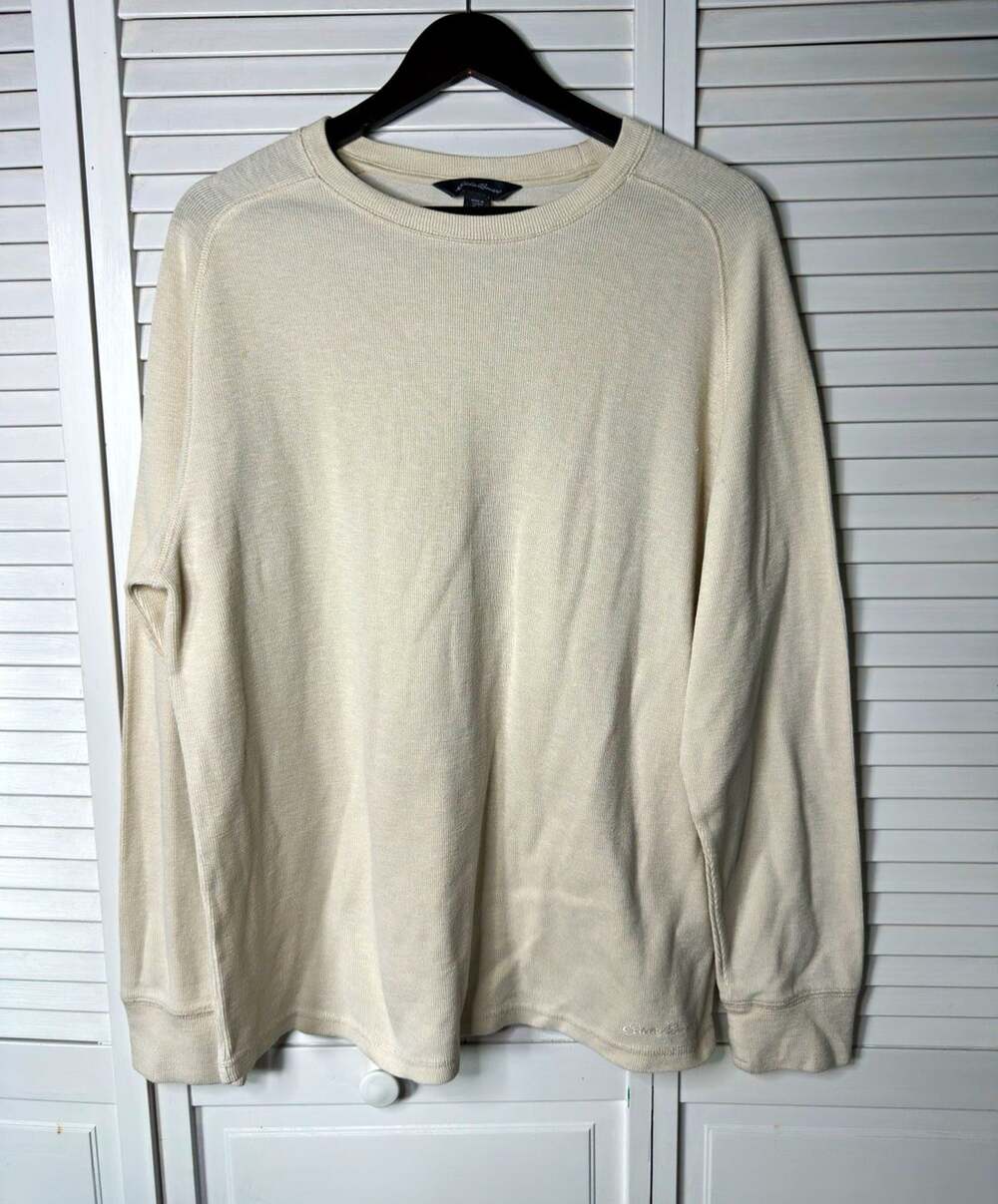 Eddie Bauer Men’s Eddie’s Favorite Ultrasoft Thermal Crew XL Oatmeal Ivory
